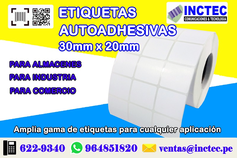 Etiquetas de Papel 30mm x 20mm-trujillo